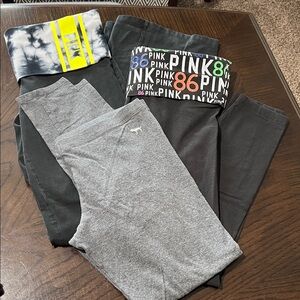 Bundle PINK Victoria's Secret Leggings - Black, Gray, and Multicolor